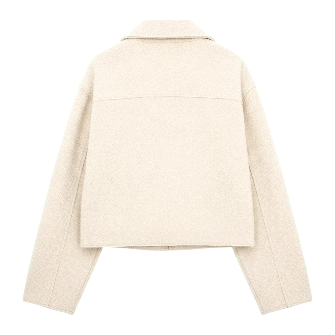 Mei – Kurze Jacken Damen in beige – Rückansicht