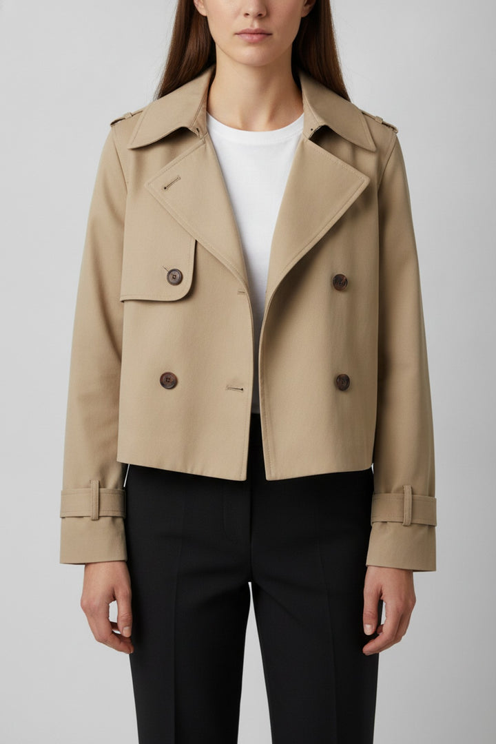 Nele – Jacken Damen in beige – am Model getragen