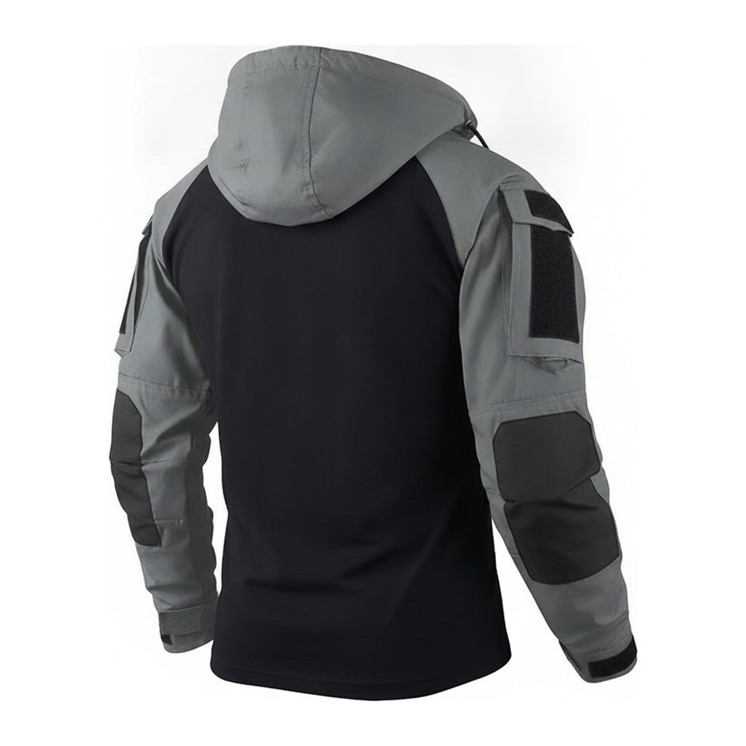 Taktische – Zip-Hoodies Herren in grau – Rückansicht