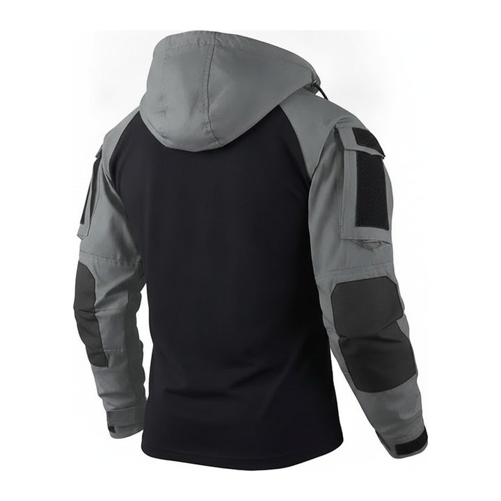 Taktische – Zip-Hoodies Herren in grau – Rückansicht