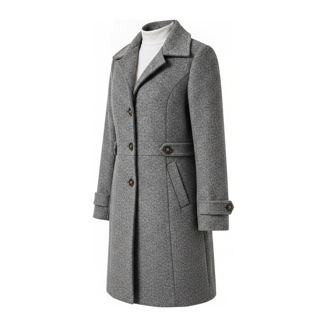 Tweed – Trenchcoats Damen in grau – Seitenansicht