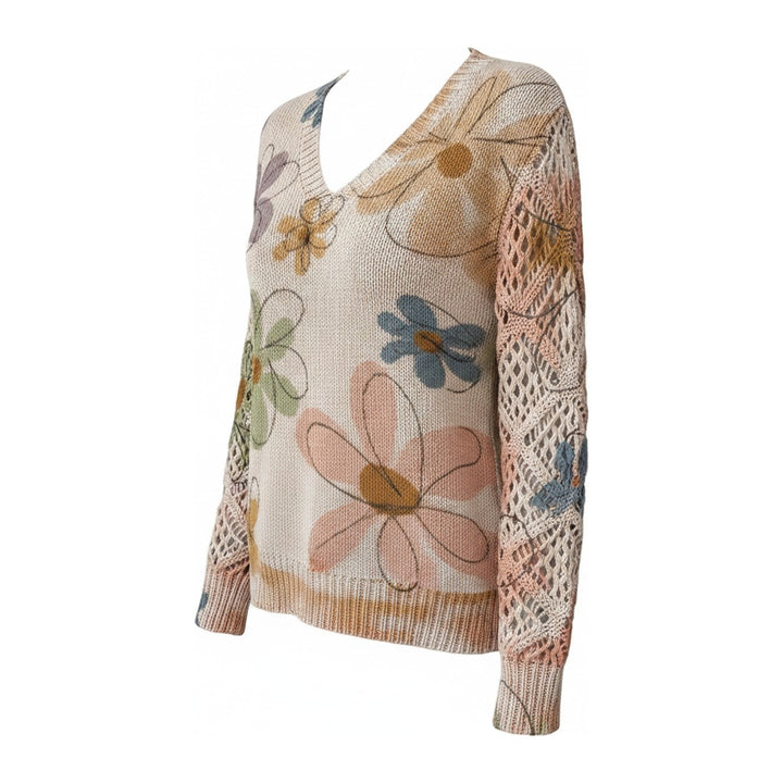 Gaby – Pullover Damen in beige – Seitenansicht