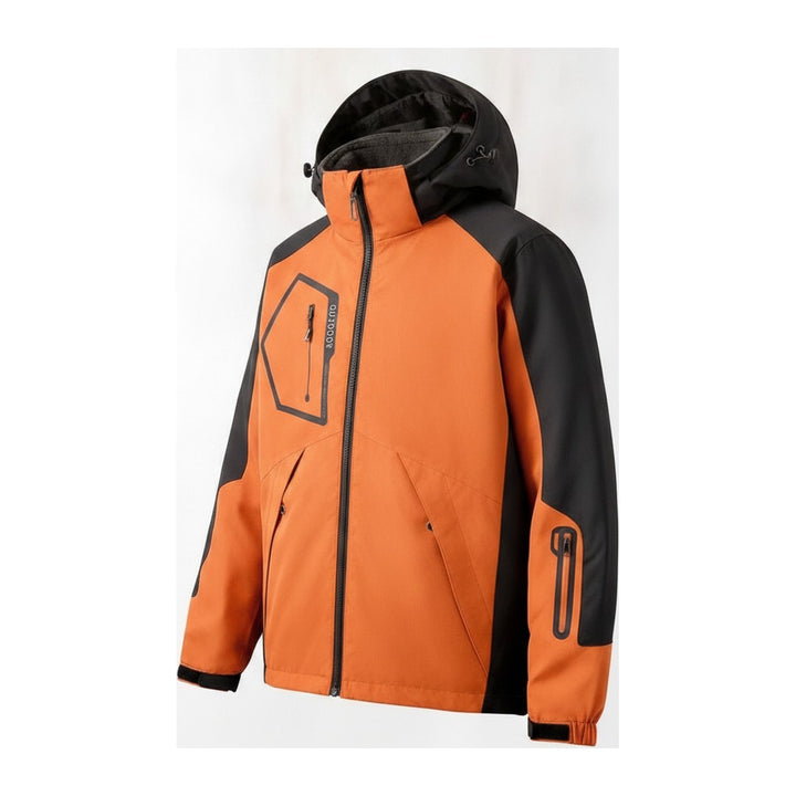 Skijacke Raincoat – Windbreaker Herren in orange – Seitenansicht