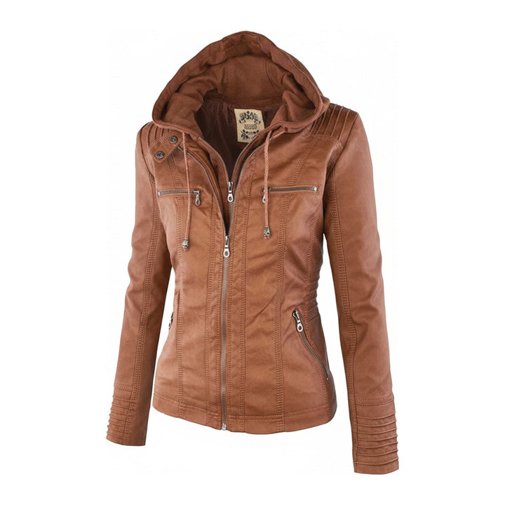 Ylva – Bikerjacken Damen in khaki – Seitenansicht