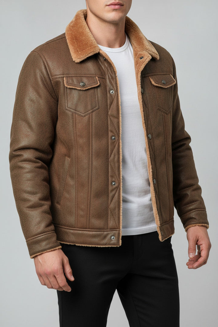 Rodi – Jeansjacken Herren in braun – am Model getragen