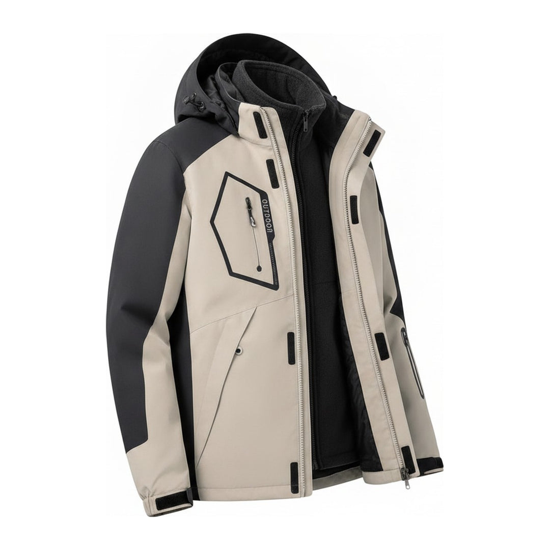 Skijacke Raincoat – Windbreaker Herren in khaki – Seitenansicht