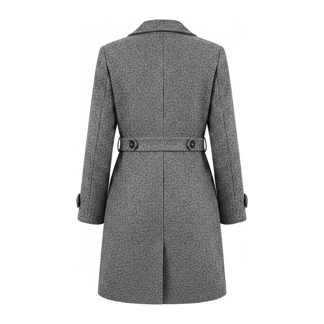 Tweed – Trenchcoats Damen in grau – Rückansicht