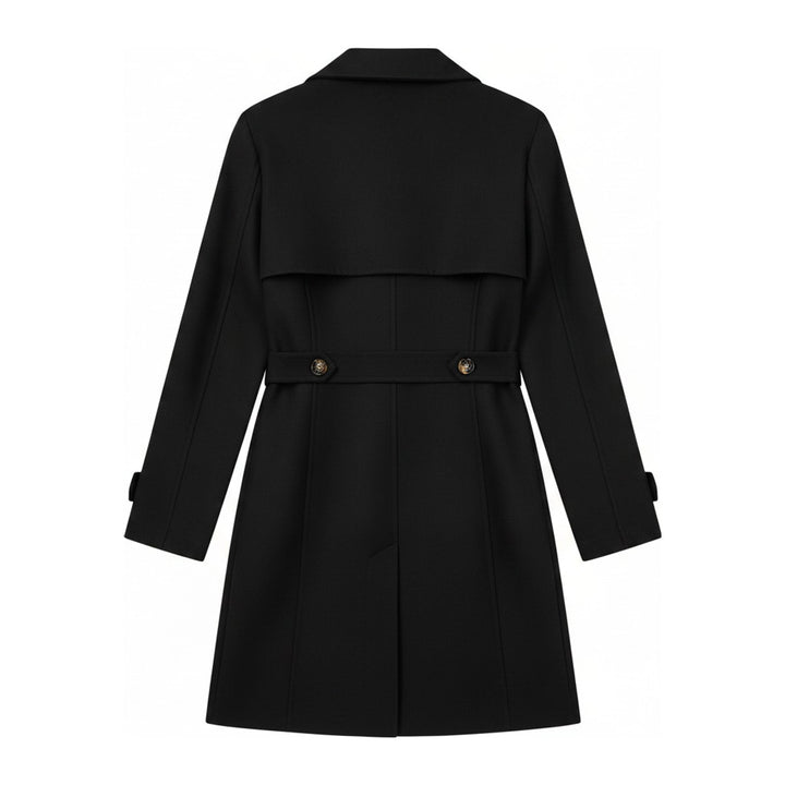 Tweed – Trenchcoats Damen in schwarz – Rückansicht