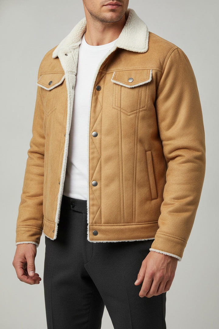 Rodi – Jeansjacken Herren in khaki – am Model getragen