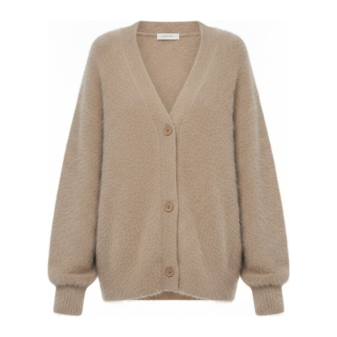 Nie – Strickjacken Damen in wüstenbeige – Vorderansicht