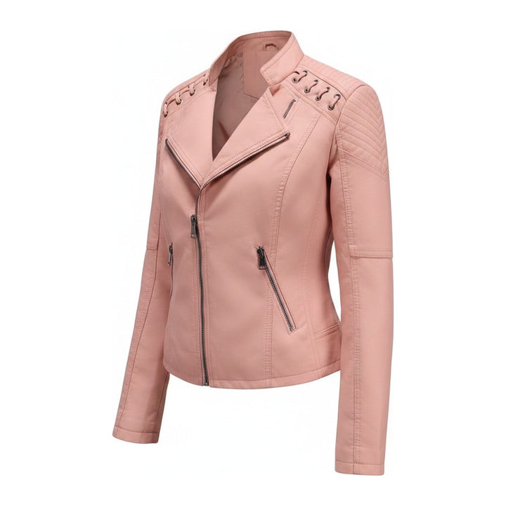 Drez – Lederjacken Damen in rosa – Seitenansicht