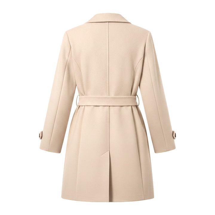 Tweed – Trenchcoats Damen in beige – Rückansicht