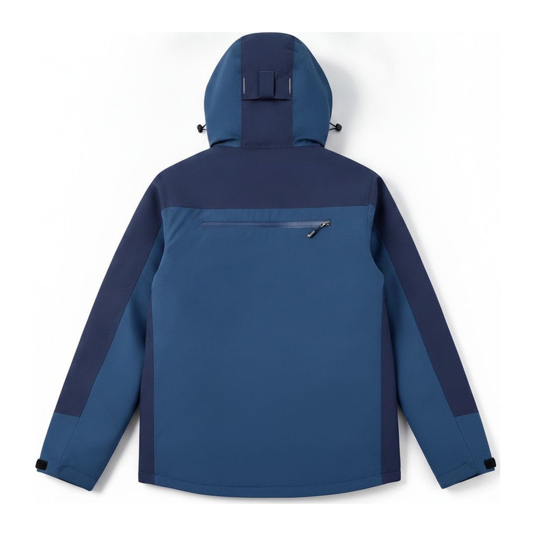 Skijacke Raincoat – Windbreaker Herren in blau – Rückansicht