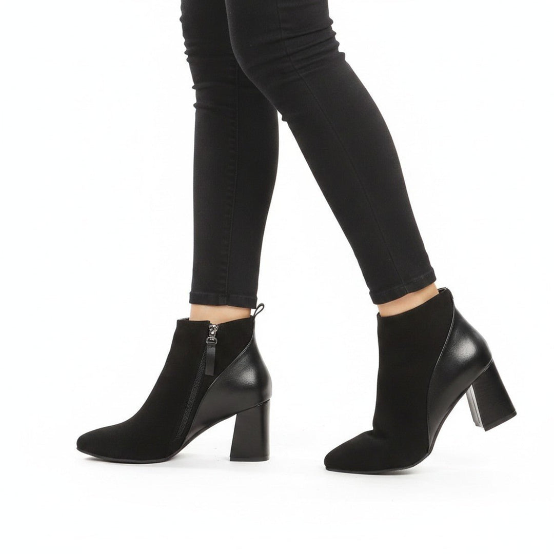 Bay – Stiefeletten aus Leder mit Blockabsatz - Luftfreiheit