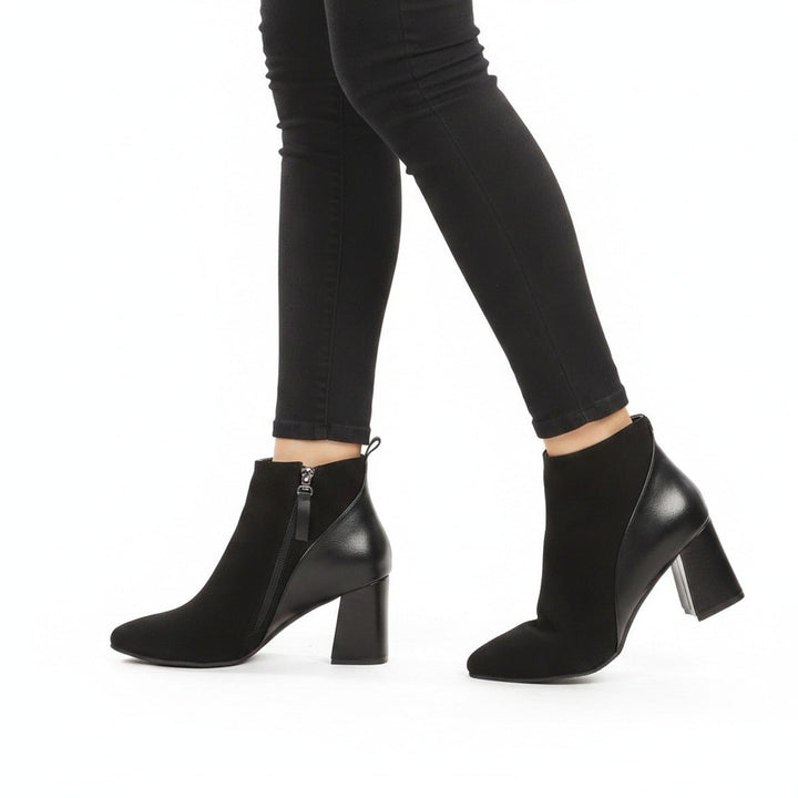 Bay – Stiefeletten aus Leder mit Blockabsatz - Luftfreiheit