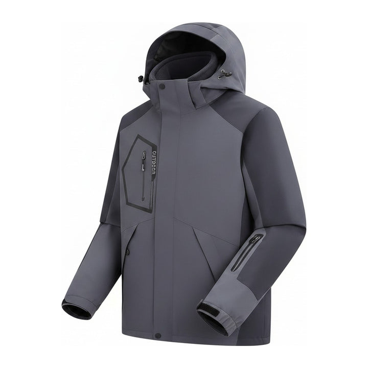 Skijacke Raincoat – Windbreaker Herren in grau – Seitenansicht