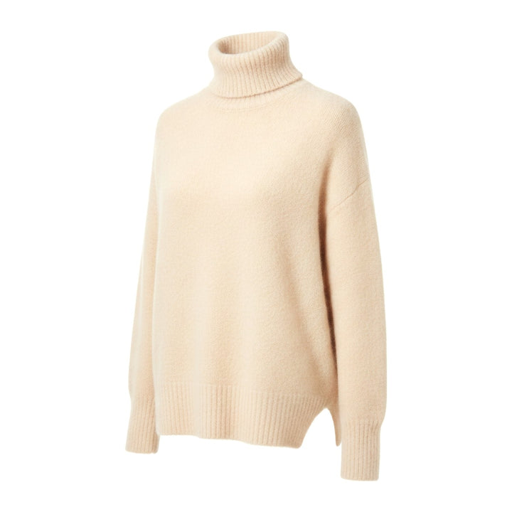 Ebi – Rollkragenpullover Damen in aprikose – Seitenansicht