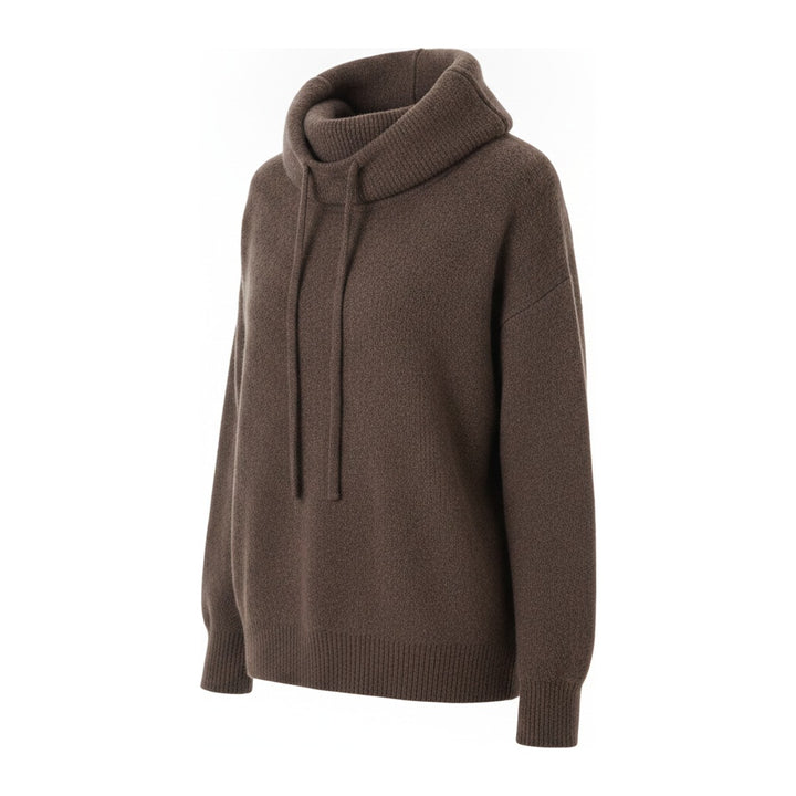 Mely – Kapuzenpullover Damen in braun – Seitenansicht