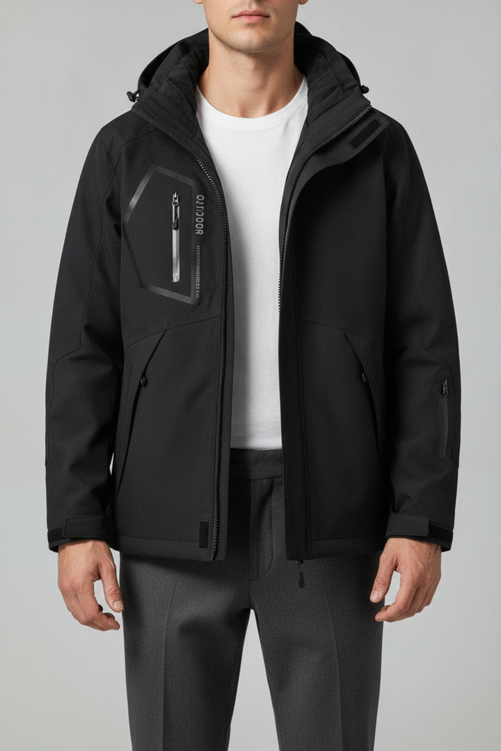 Skijacke Raincoat – Windbreaker Herren in schwarz – am Model getragen