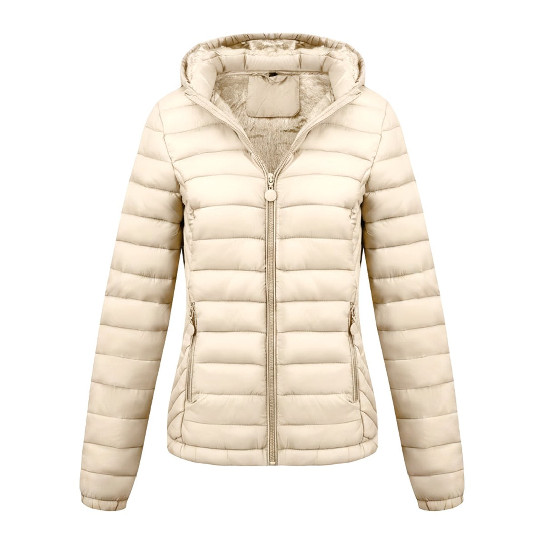 Kaja – Steppjacken Damen in beige – Seitenansicht