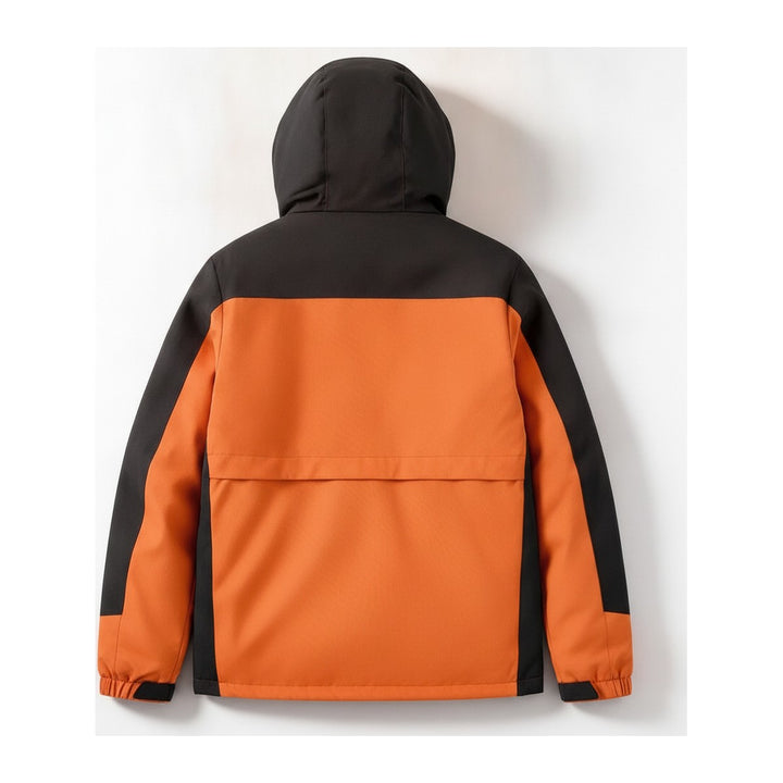 Skijacke Raincoat – Windbreaker Herren in orange – Rückansicht