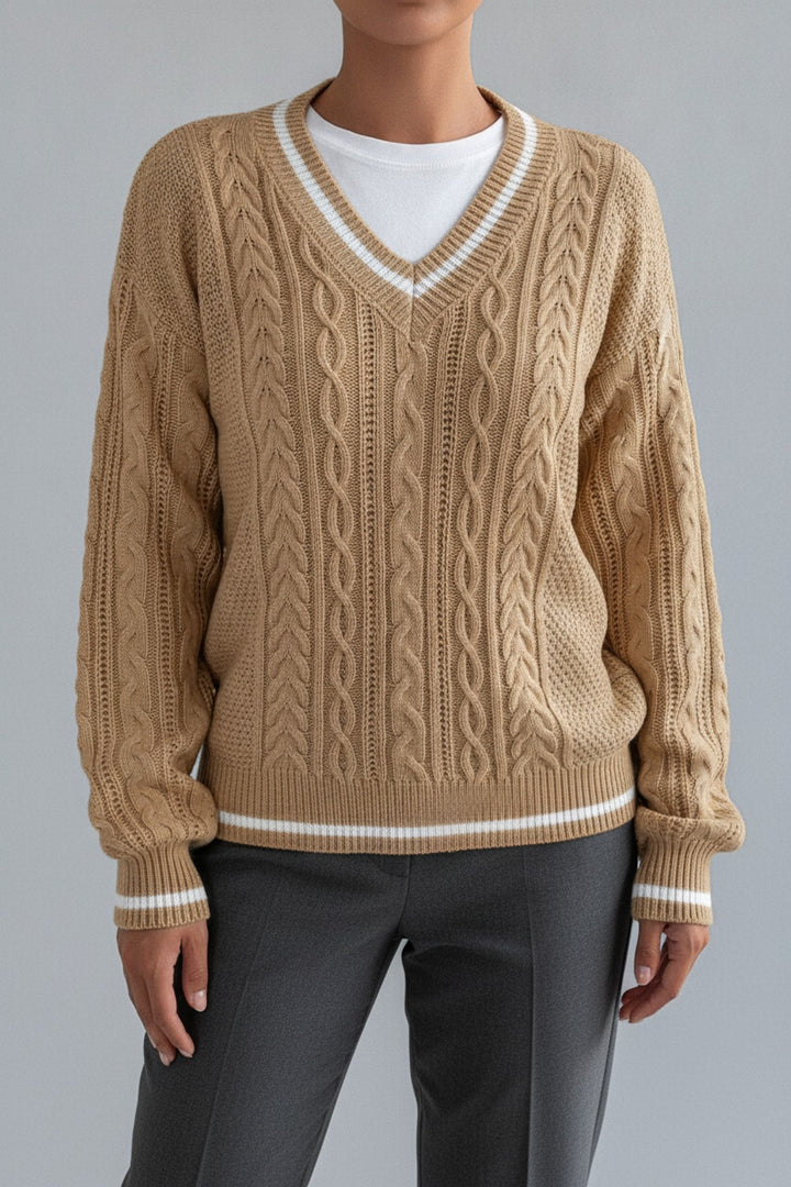 Kor – Pullover Damen in khaki – am Model getragen