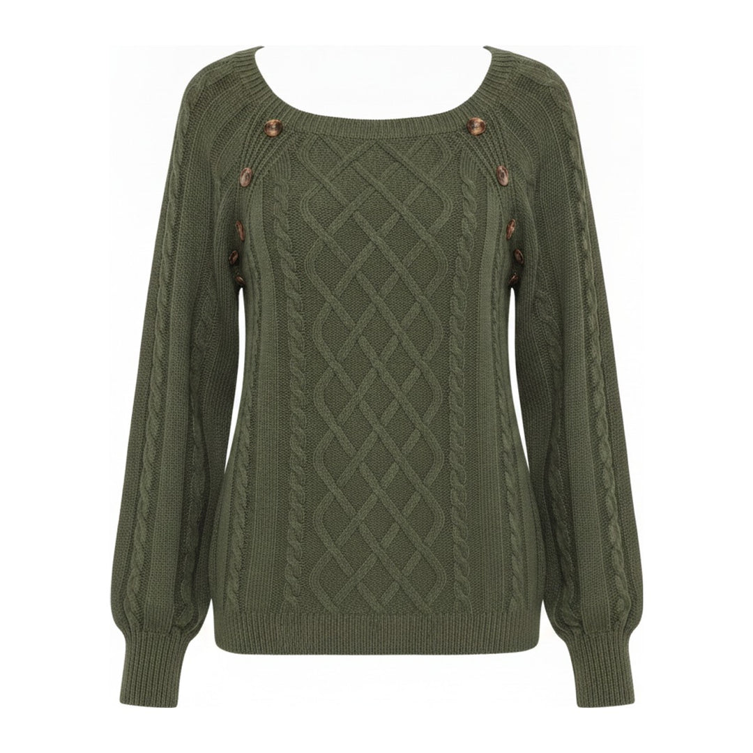 Gem – Pullover Damen in grün – Vorderansicht