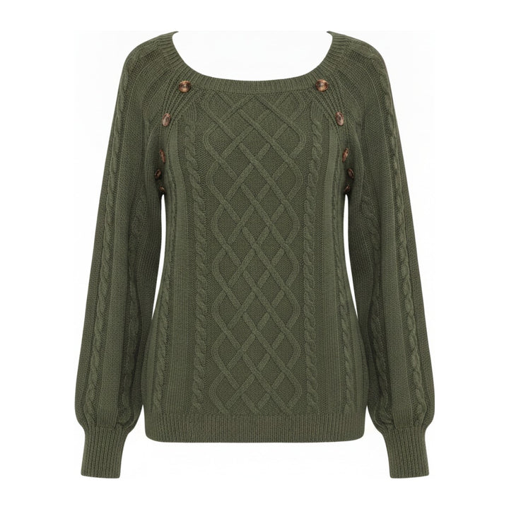 Gem – Pullover Damen in grün – Vorderansicht