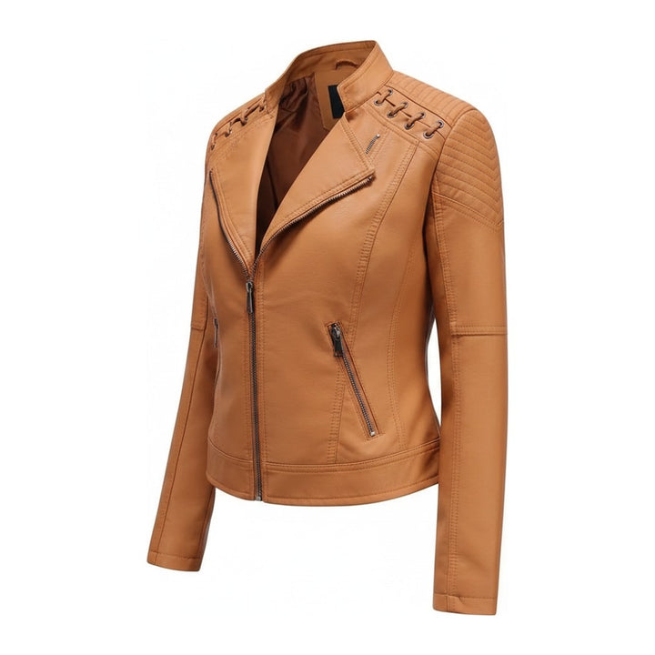 Drez – Lederjacken Damen in camel – Seitenansicht