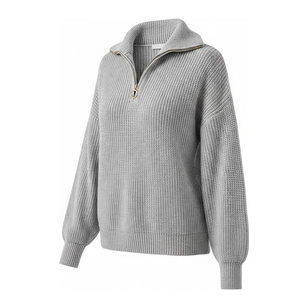Ves – Pullover Damen in grau – Seitenansicht