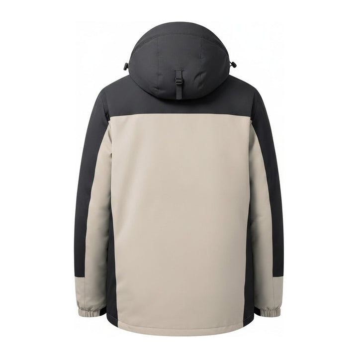 Skijacke Raincoat – Windbreaker Herren in khaki – Rückansicht