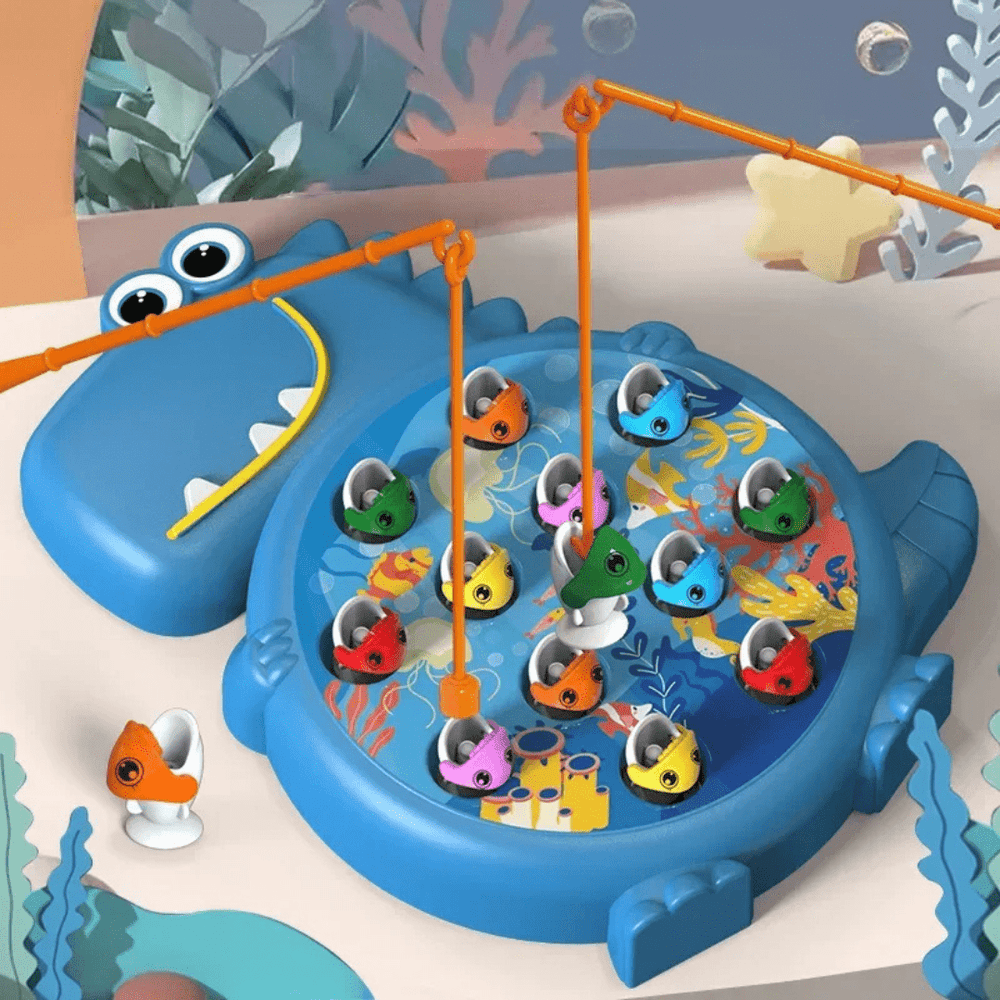 DinoAngel - Abenteuer™ – Magnetisches Angelspiel mit Urzeitfischen - Luftfreiheit