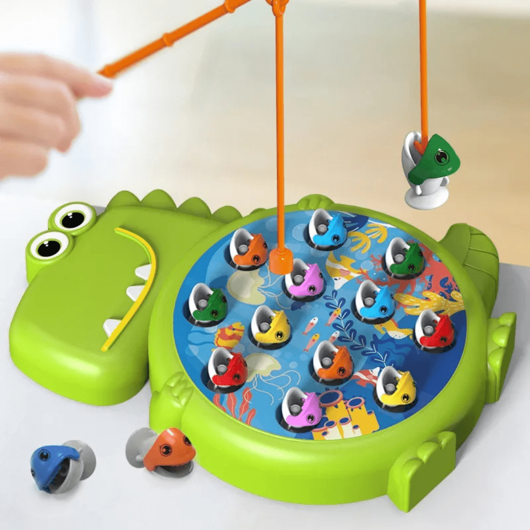 DinoAngel - Abenteuer™ – Magnetisches Angelspiel mit Urzeitfischen - Luftfreiheit