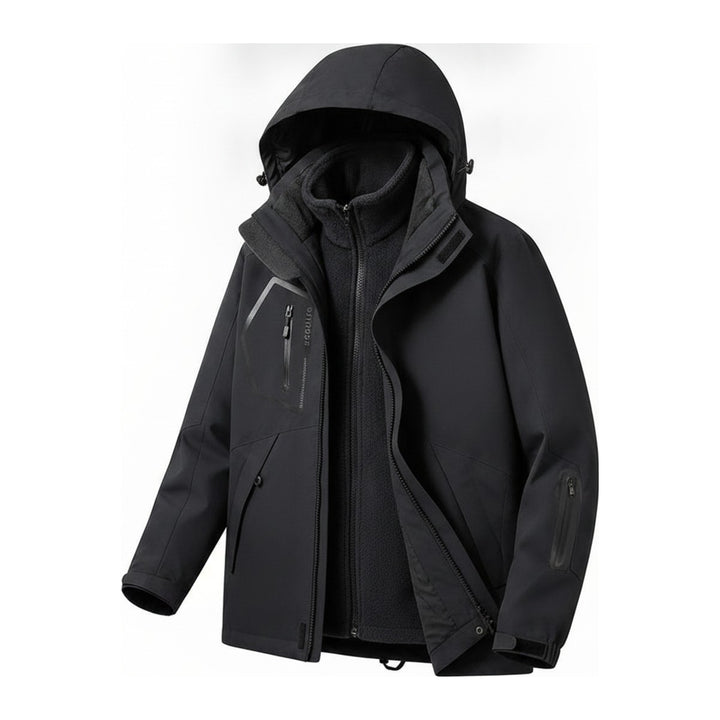 Skijacke Raincoat – Windbreaker Herren in schwarz – Seitenansicht