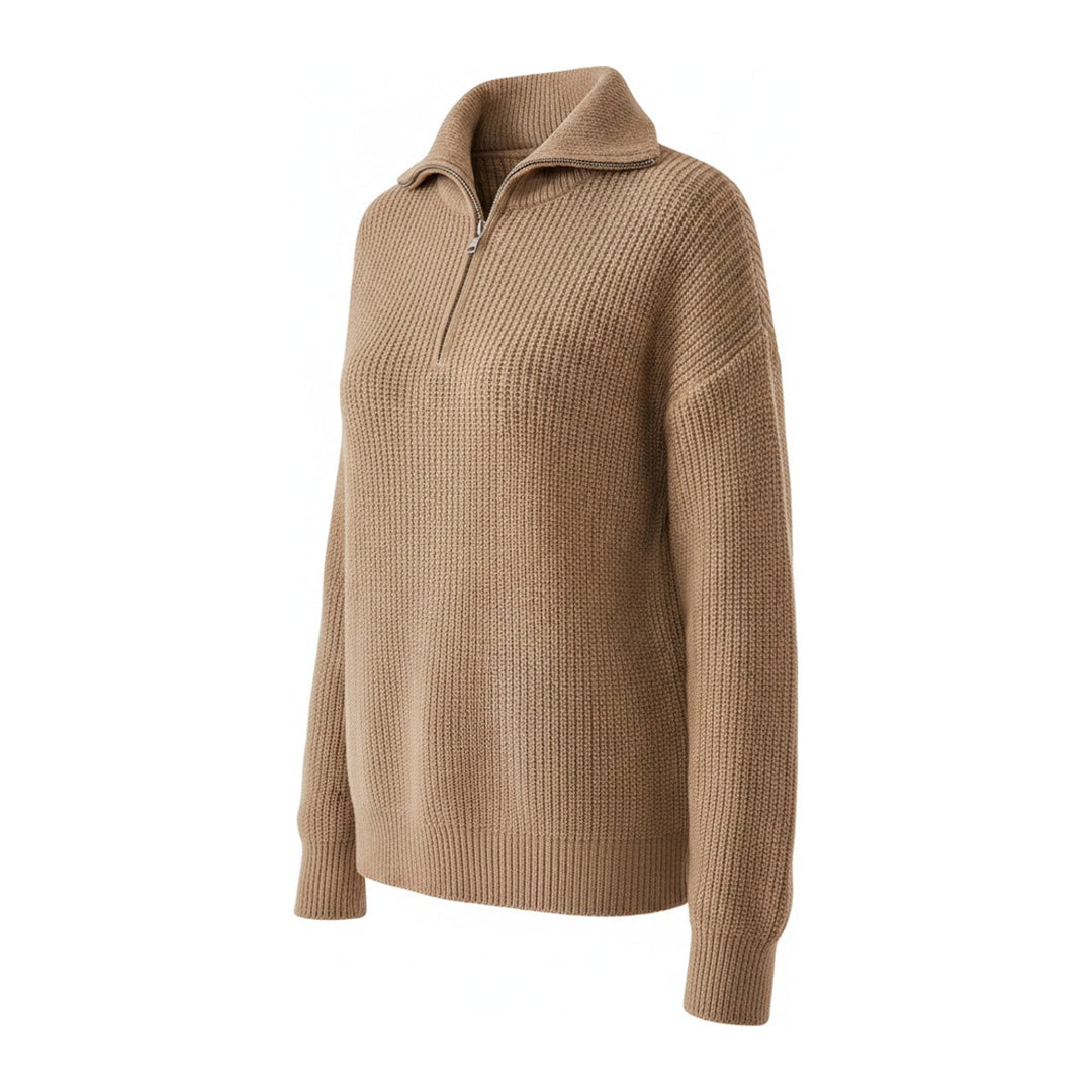 Ves – Pullover Damen in beige – Seitenansicht