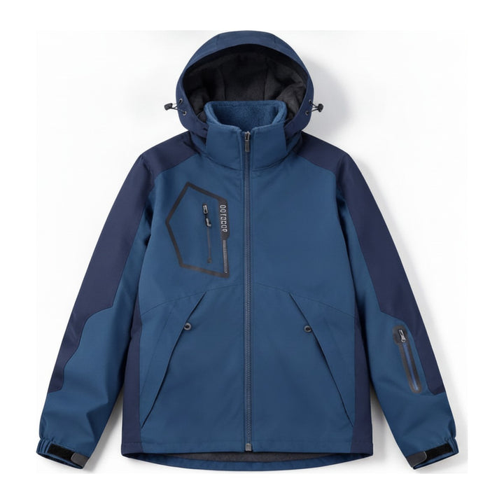 Skijacke Raincoat – Windbreaker Herren in blau – Vorderansicht