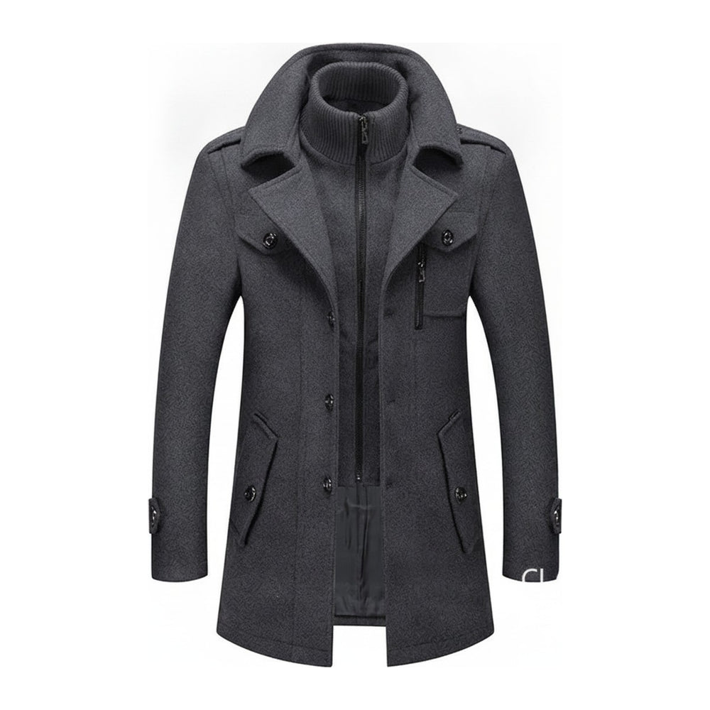 Tom – Dufflecoats Herren in grau – Vorderansicht