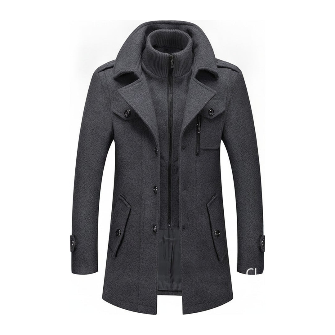 Tom – Dufflecoats Herren in grau – Vorderansicht