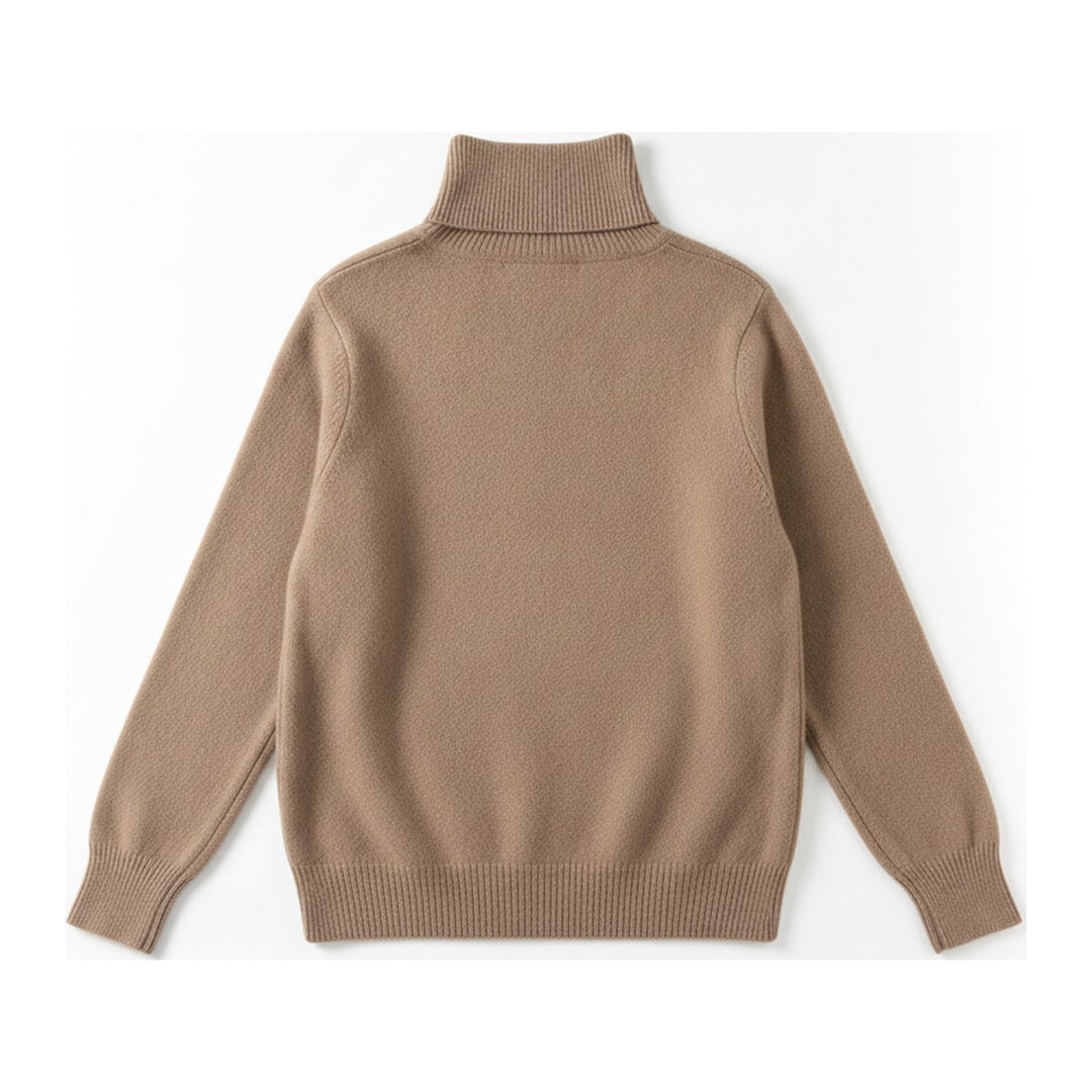 Ebi – Rollkragenpullover Damen in kaffee – Rückansicht