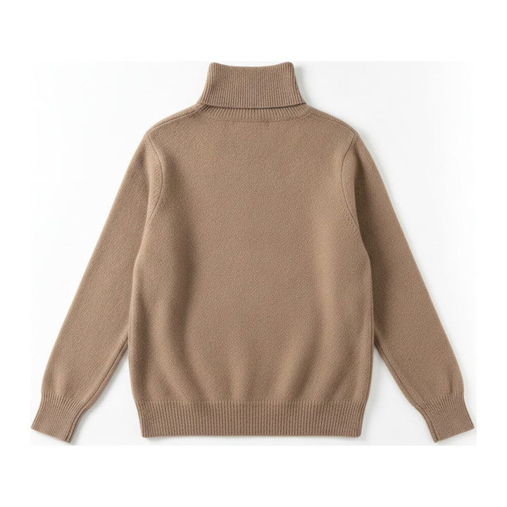 Ebi – Rollkragenpullover Damen in kaffee – Rückansicht