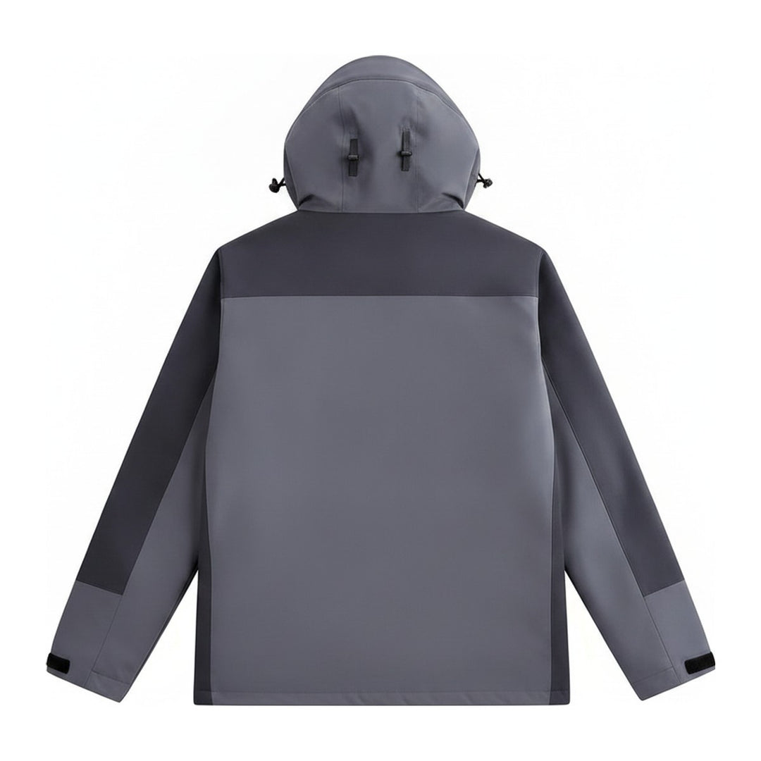 Skijacke Raincoat – Windbreaker Herren in grau – Rückansicht