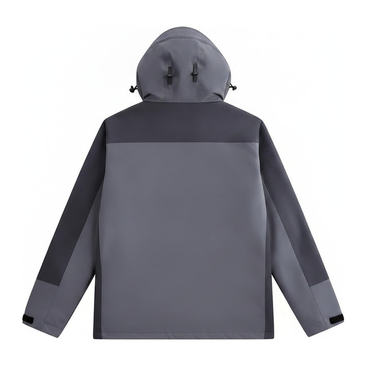 Skijacke Raincoat – Windbreaker Herren in grau – Rückansicht
