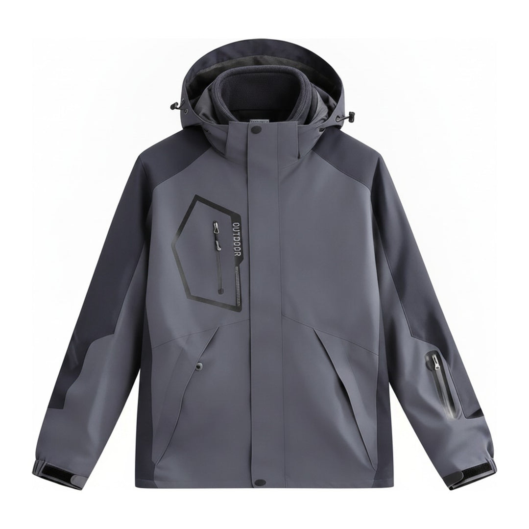Skijacke Raincoat – Windbreaker Herren in grau – Vorderansicht
