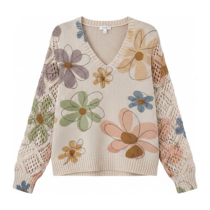 Gaby – Pullover Damen in beige – Vorderansicht