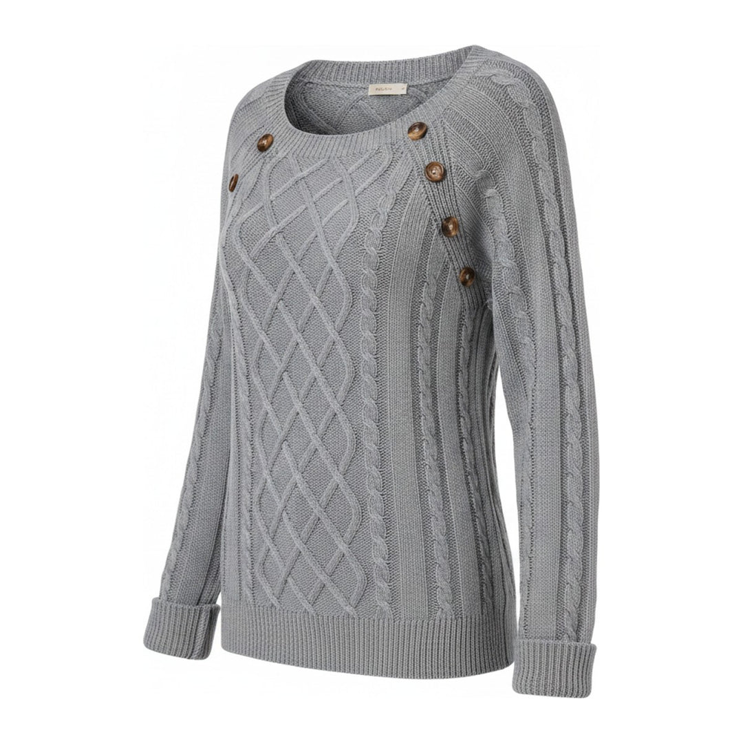 Gem – Pullover Damen in grau – Seitenansicht