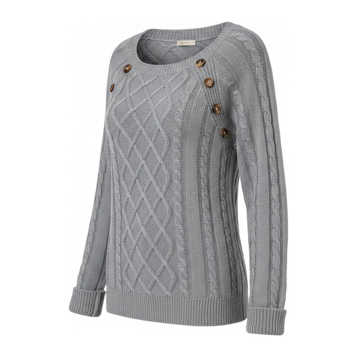 Gem – Pullover Damen in grau – Seitenansicht