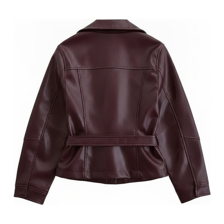Lide – Lederjacken Damen in wine red – Rückansicht