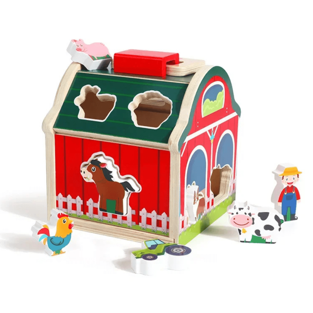 Farm Bau™ – Formspaß und Bauernhof - Sortierspiel aus Holz - Luftfreiheit