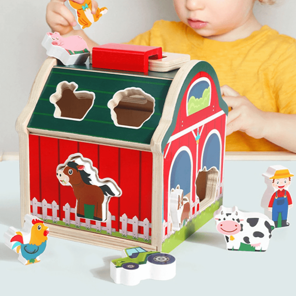 Farm Bau™ – Formspaß und Bauernhof - Sortierspiel aus Holz - Luftfreiheit