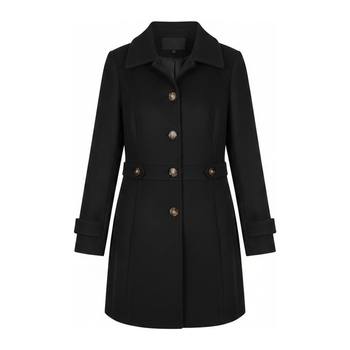 Tweed – Trenchcoats Damen in schwarz – Vorderansicht